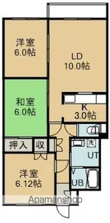 マンション北斗富岡Ⅱ【1階】の間取り